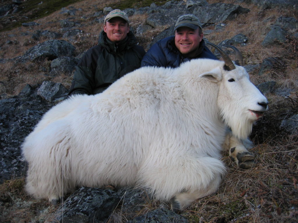 Bryan and James Stearns with James’ goat