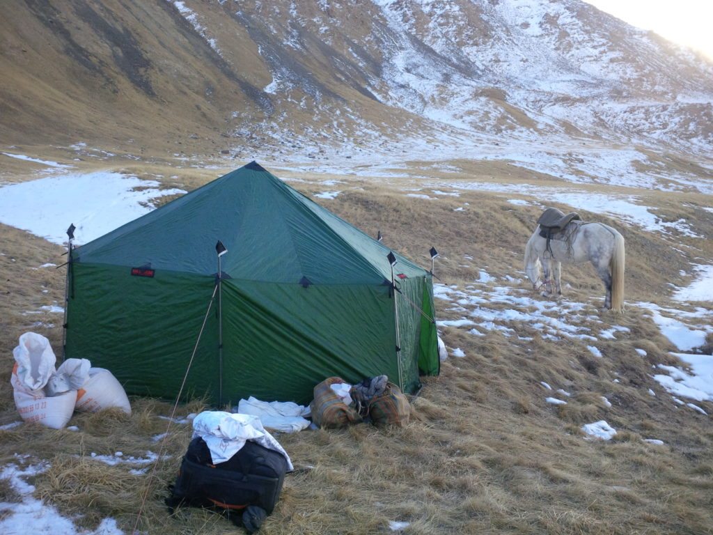 Hillberg Yurt on Marco Polo hunt, Nov. 2014
